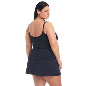 Bleu|Rod Beattie Kore High Waisted Skirt Bikini Bottom in Black, size 22W, NWT!